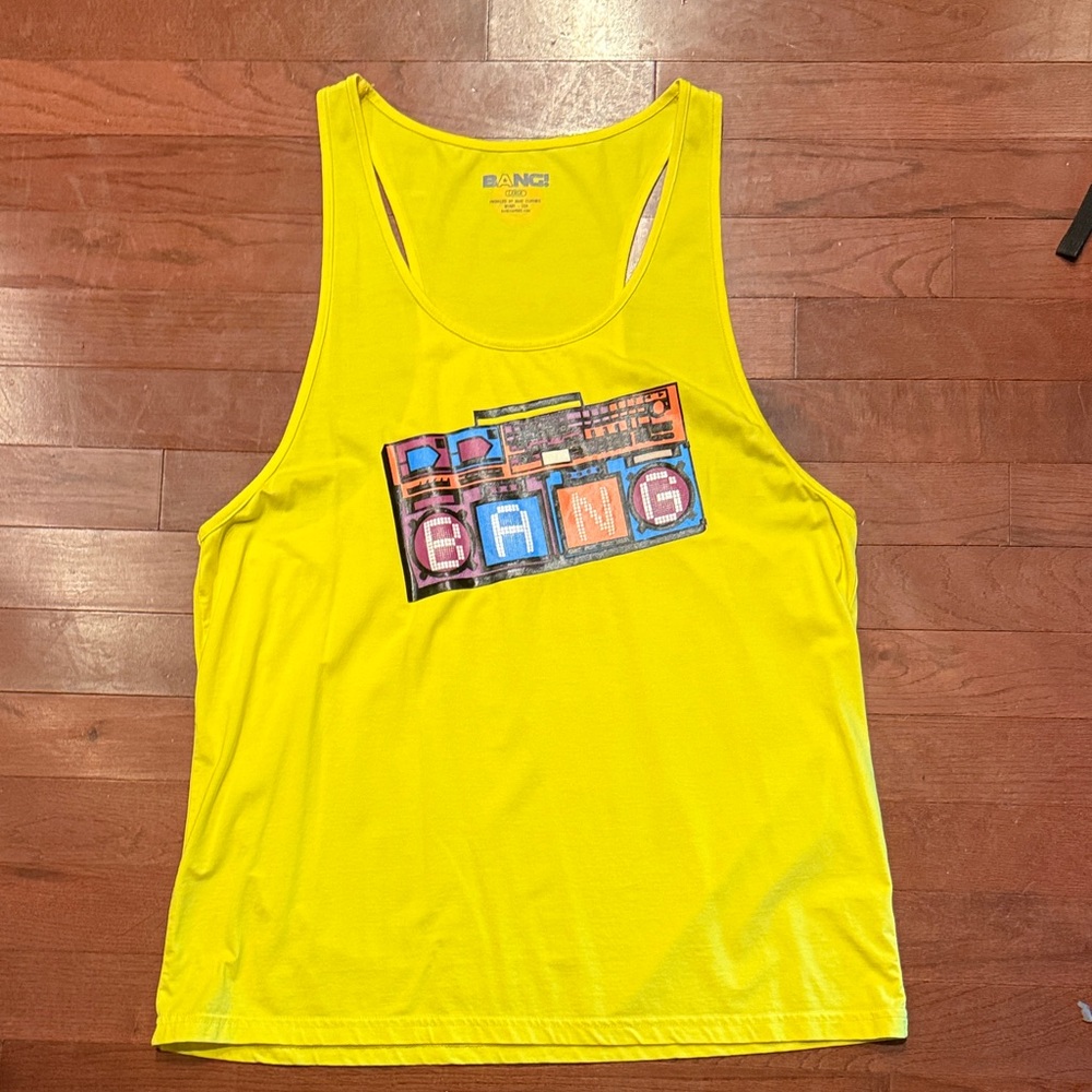 Bright Yellow Graphic Tank Top